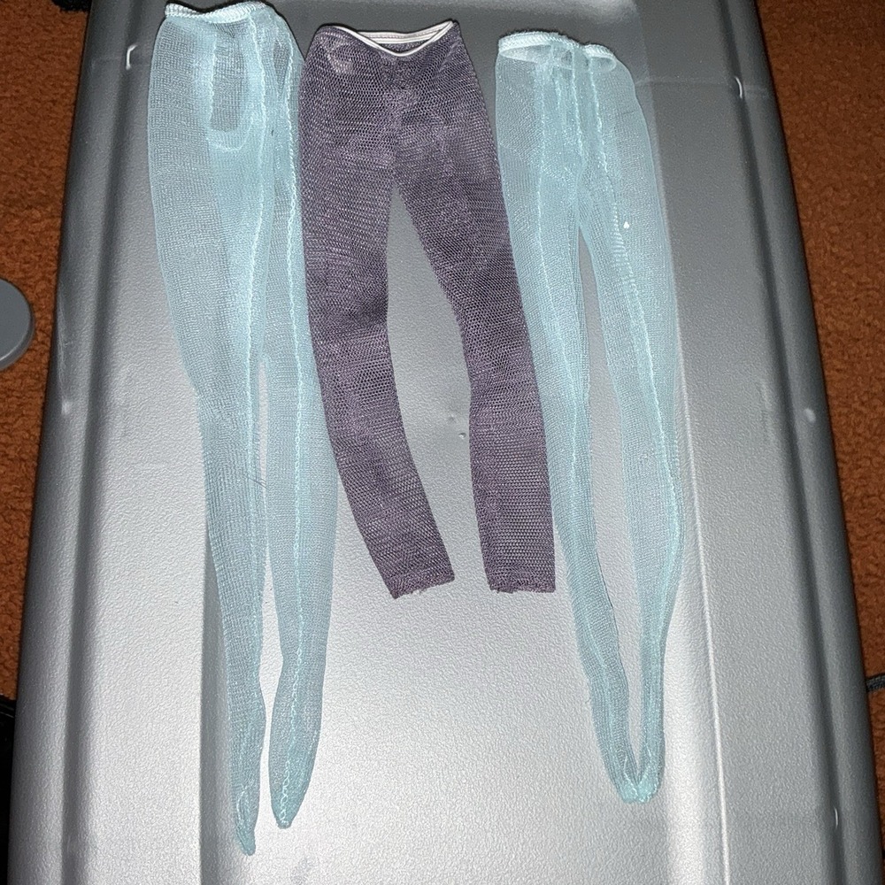 Vintage 3 Pairs Barbie Pantyhose Lot Nylons Lingerie Tights Stockings Blue Gray